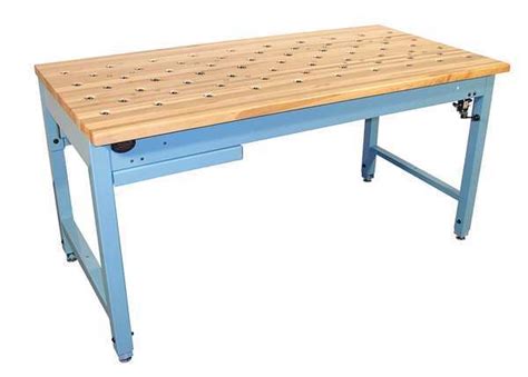 Bolted Workbench Butcher Block 60 In W 30 In To 36 In Height 800 Lb