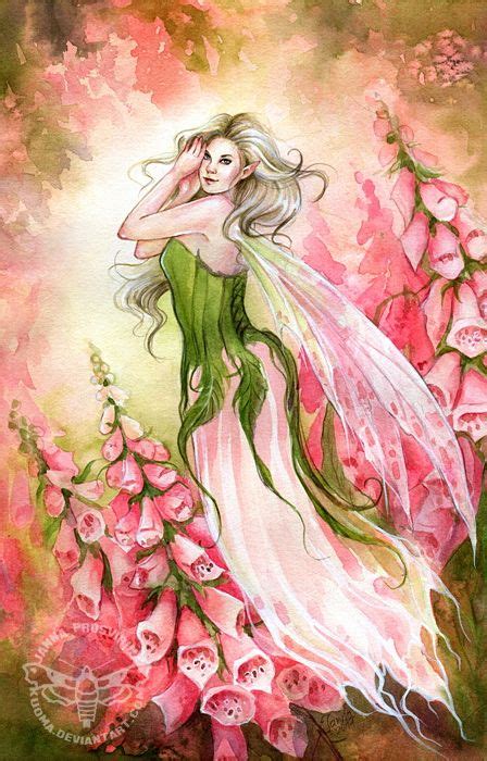 Foxglove Garden By Artist Janna Prosvirina Fairy Artwork Fairy