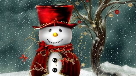Christmas Snowman Hd Wallpapers Wallpaper Cave