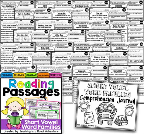 High quality reading comprehension worksheets for all ages and ability levels. *Fluency and Skill Based Comprehension Notebook: Short Vowel Reading Passages Each reading ...