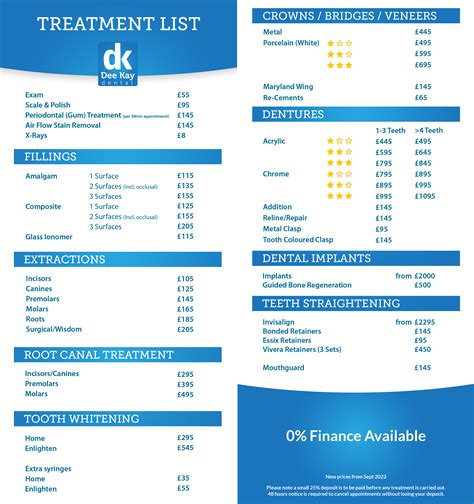 Blue Glowing Teeth Smile Dentist Price List Stationery