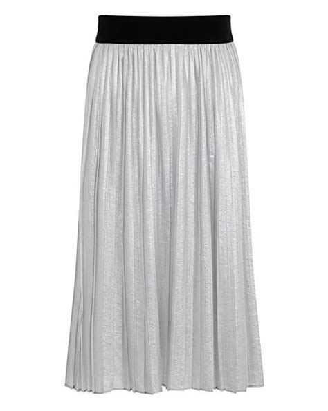 Elvi Silver Pleated Skirt Simply Be