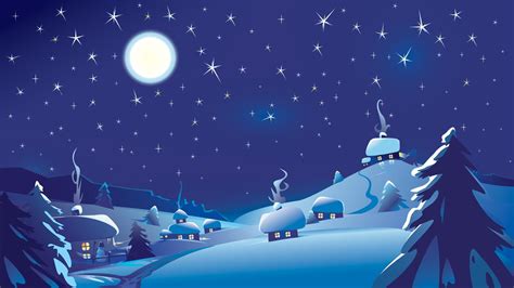 🥇 Winter Night Illustrations Graphic Art Vector Snowy Mountains