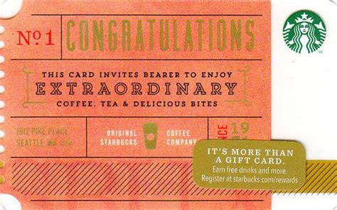 Ticket Congratulations Starbucks Card Closer Look Starbucks Card