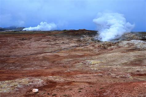 Dramatic Landscape At Gunnuhver Geothermal Area On The Volcanic