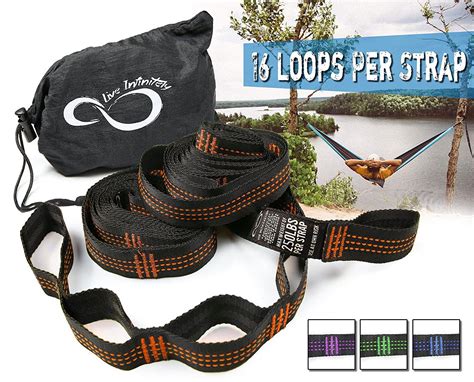31 sold 31 sold 31 sold. Hammock Hanging Tree Straps- Adjustable 16 Loop Per Strap - Stretch Resistant 11' Poly Filament ...