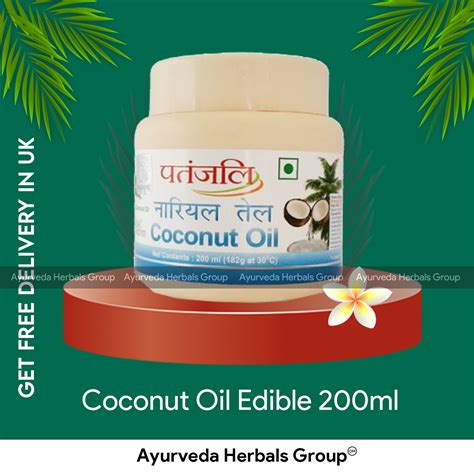 Patanjali Coconut Oil Edible 200ml Ayurveda Herbals Uk