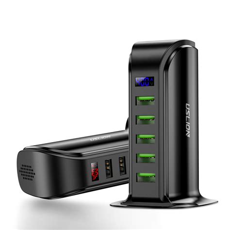 Uslion 5 Port Multi Smart Usb Charger Hub Led Display Usb Charging