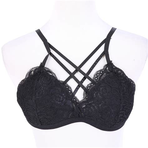Sexy Women Lace Padded Bra Floral Lace Up Bralette Lingerie Ladies Solid Underwear Brassiere Rz
