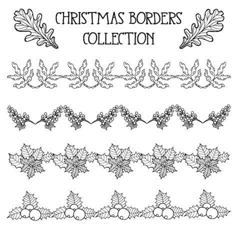 Premium Vector Christmas Borders Collection