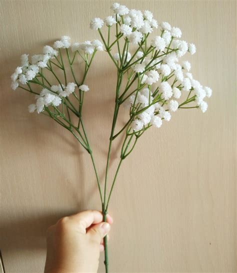 10 Realistic Babys Breath White Gypsophila Real Touch Flowers Etsy