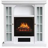 White Electric Fireplace With Shelves Pictures