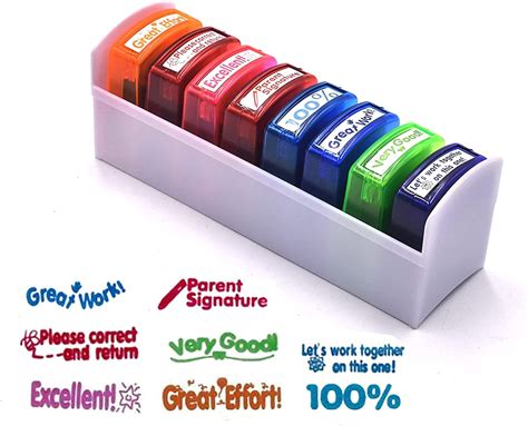 Buy Self Inking Teacher Stamps Set Mess Free Colorful School Grading