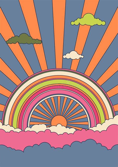 Psychedelic Sky Colorful Vector Illustration Stock Vector