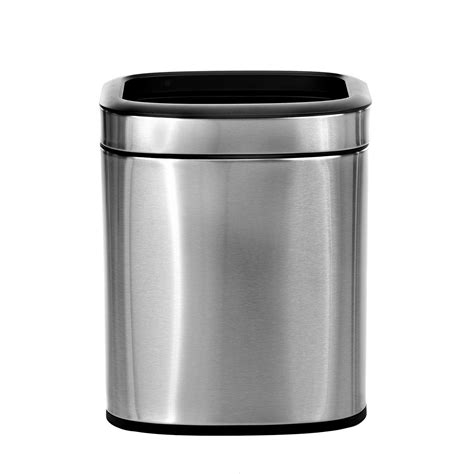 Alpine Industries 10 L 26 Gal Stainless Steel Slim Open Trash Can