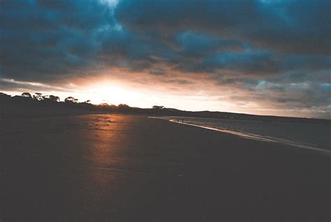 Hd Wallpaper Tasmania Sunset Clouds Drama Water Beach Evening