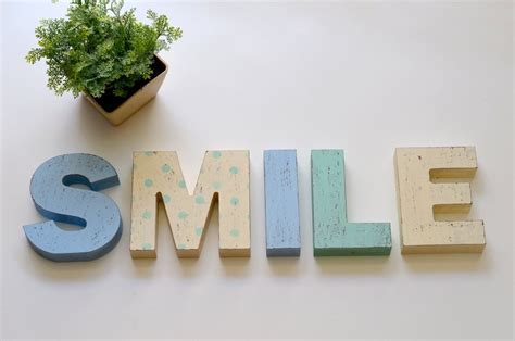 Wooden Smile Sign Smile Rustic Letters Rustic Inspirational Etsy
