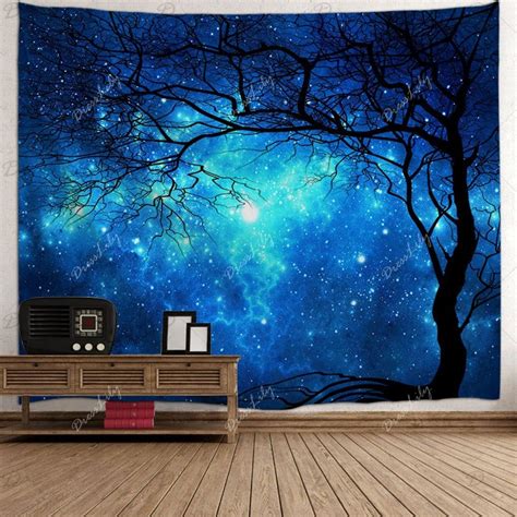 Galaxy Tree Print Tapestry Wall Hanging Art Wall Tapestry Living Room