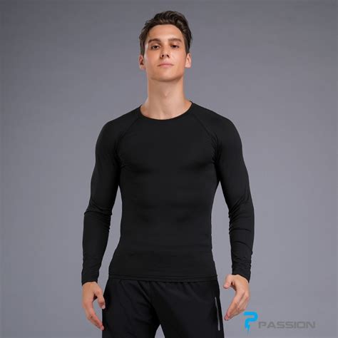 Áo bó body tập gym nam dài tay a108 màu đen gym passion chuyên quần áo tập gym nam nữ