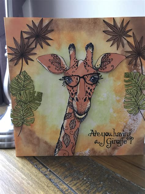 Pink Ink Stamps Giraffe Card Animal Cards Stamped Cards Cards Handmade
