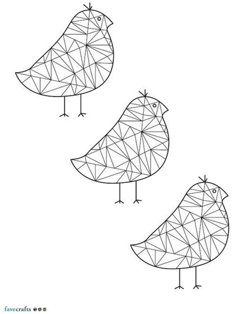 See more ideas about geometric cat, geometric, quantum. Geometric Sparrows Coloring Page | FaveCrafts.com