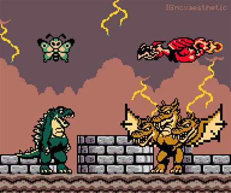 8 Bit Godzilla King Of The Monsters Pixelart