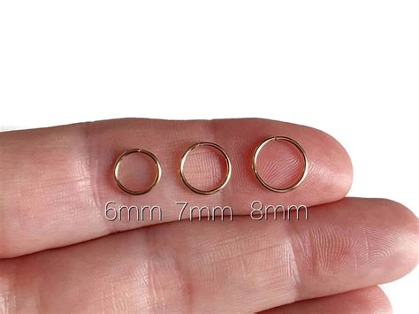 20g 14k Gold Filled Seamless Nose Hoop Ring 6mm 7mm 8mm 9mm Etsy
