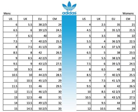 Adidas Size Chart The Athletes Foot