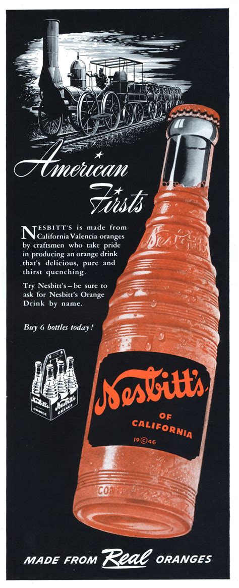 Nesbitts Of California Life Jun 1949 Bottle Orange Drinks