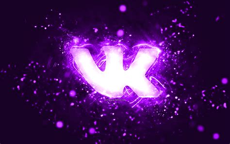 Download Wallpapers Vkontakte Violet Logo 4k Violet Neon Lights