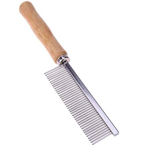 Pet Comb Stainless Steel Wood Handle Cat And Dog Grooming Comb Pet