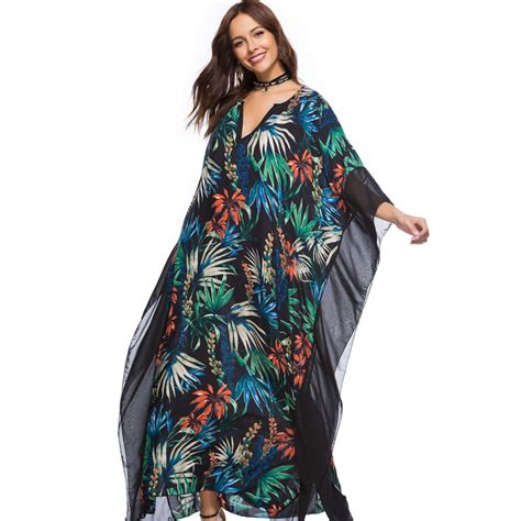Floral Print Strap Maxi Dress Sexy V Neck Women Summer Elegant Bat
