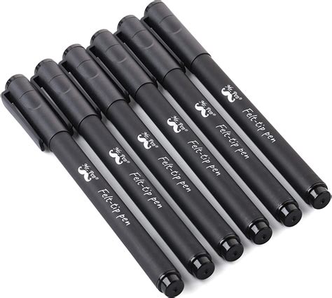 Mr Pen Pens Felt Tip Pens Black Pens Pack Of 6 Fast Dry No Smear