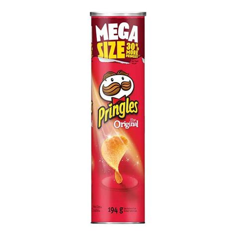 Pringles Mega Size Potato Chips Original 194g Potato Crisps