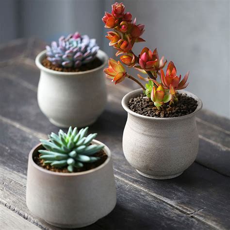 Desktop Flowerpots Mini Ceramic Planter Garden Flower Box Cute Small