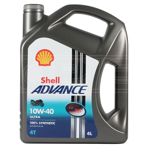 Shell Advance Ultra 4t 10w 40 Fully Synthetic Motorcycle Oil 10w40 4