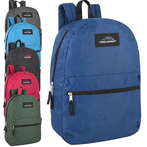 Trailmaker 24 Pack Classic 17 Inch Unisex Backpacks In Bulk Multi