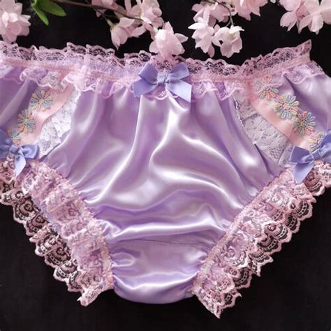 Sissy Cheeky Panties Frilly Silky Satin Lace Scrunch Butt All Etsy