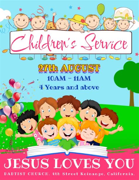 Childrens Sunday School Flyer Template Postermywall