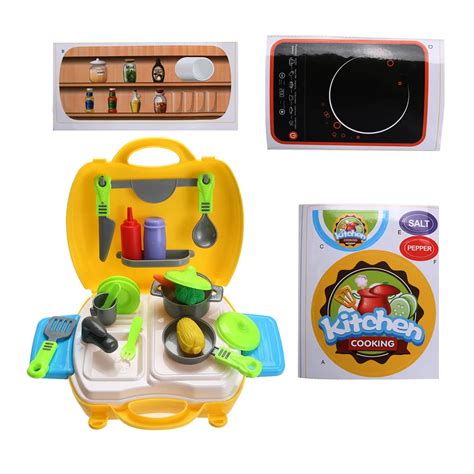 26pcs Kitchen Toys For Children Portable Cosplay Kitchen Cooking Set