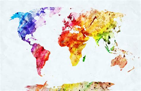 Colorful World Map Wallpaper