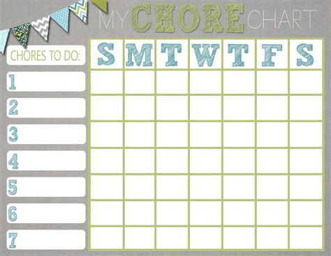 Printable Monthly Chore Chart Templates Printable Jd