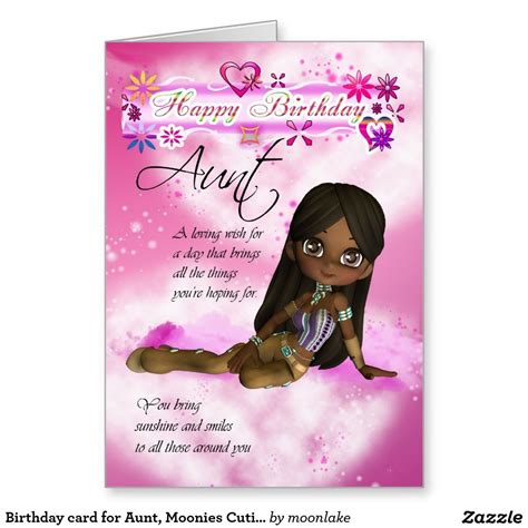 Birthday Card For Aunt Moonies Cutie Pie Collecti Birthday In Heaven Poem Birthday Wishes For