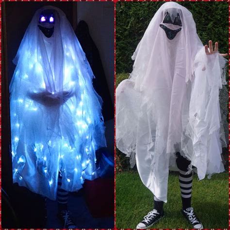 Diy Light Up Ghost Costume Youtube Light Up Halloween Costumes