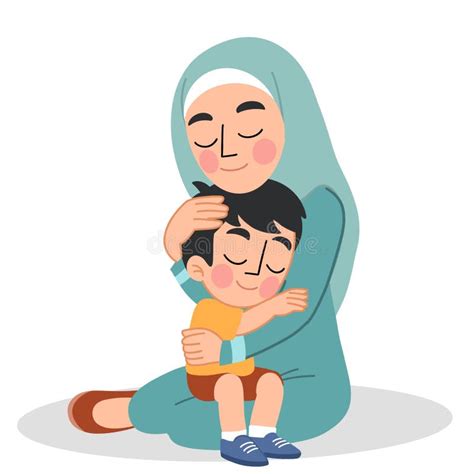 Mother Hugs Her Son Illustration Stock Illustration Illustration Of
