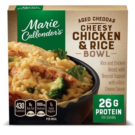 Marie Callenders Aged Cheddar Cheesy Chicken And Rice Bowl Frozen Meals