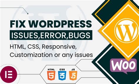 Fix Wordpress Issues Errors Bugs Html Css Elementor Divi Ecommerce Issues By Sajibwap Fiverr