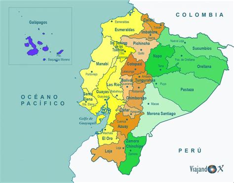 Mapa Del Ecuador Provincias Y Capitales Diagrama Etiquetado Otosection