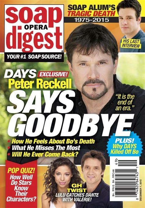 Soap Digest Magazine Cover Featuring Peter Beck
