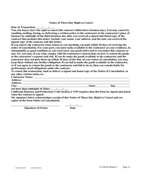 Notice delay renovation work extension : Home Improvement Contract Sample Free Download